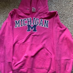 Pink Michigan v-neck sweatshirt